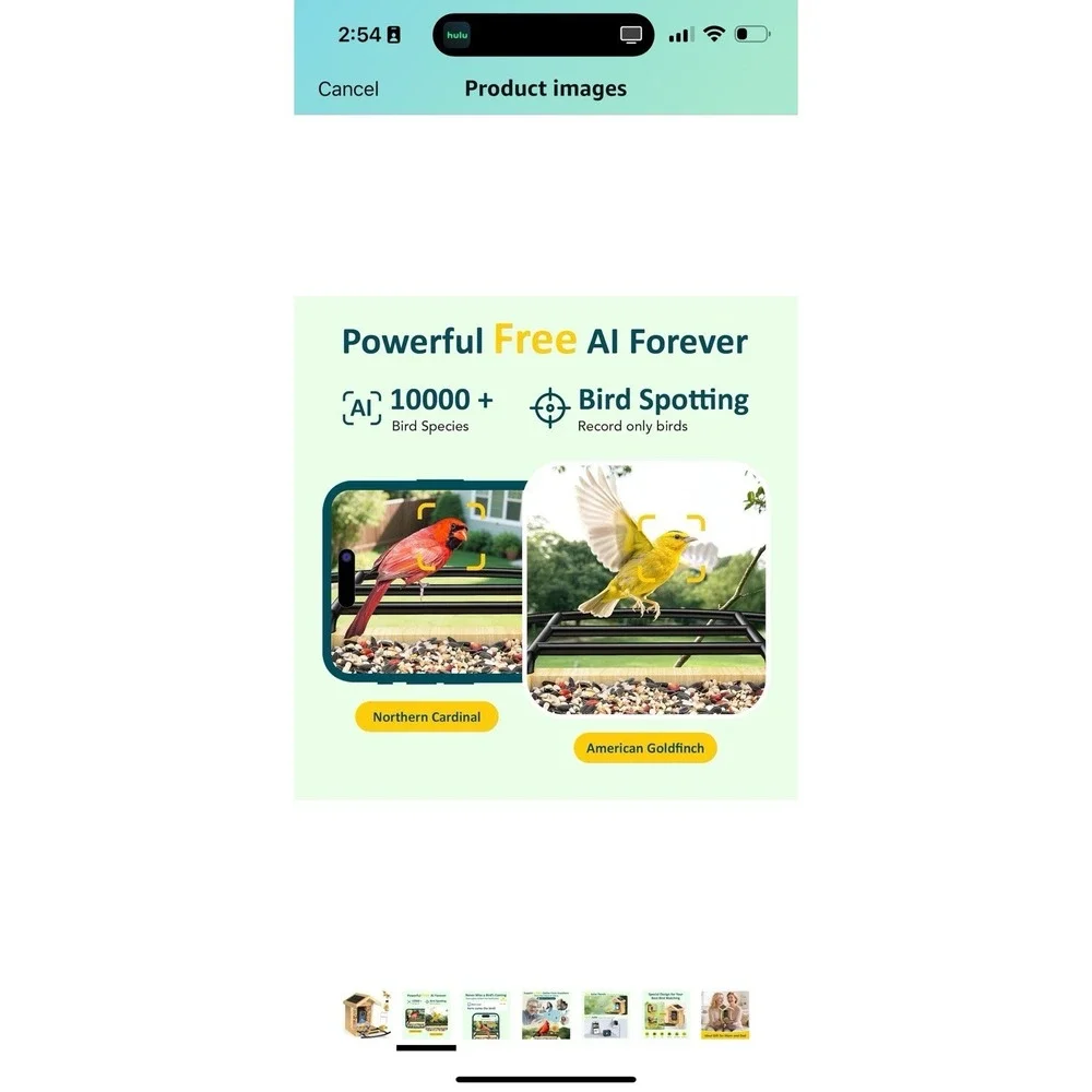 ®‎ BL01 Smart Bird Feeder with Camera, Free AI for 10000+Species 64GB Card 1080P